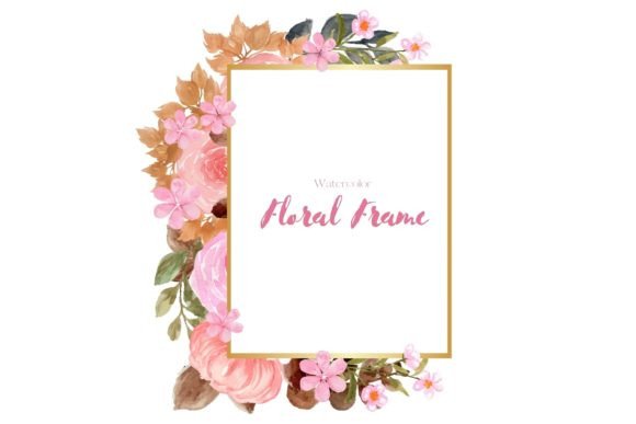 Download Flower Gold Rectangle Frame Png - Png Collection