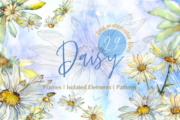 Download Watercolor Daisy PNG Set - Png Collection