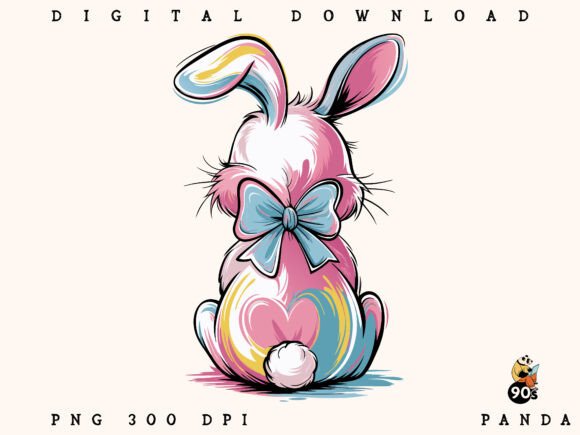 Download Brushstroke Easter Bunny PNG Coquette - Png Collection