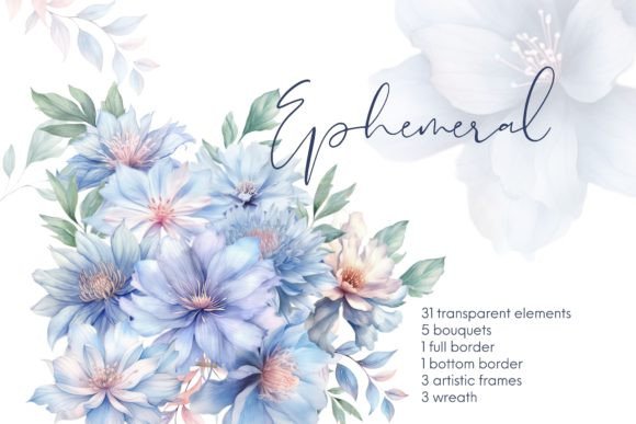 Download Watercolor Blue Flowers PNG - Png Collection