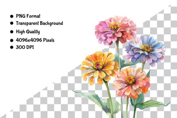 Download Watercolor Zinnia Flower PNG - Png Collection
