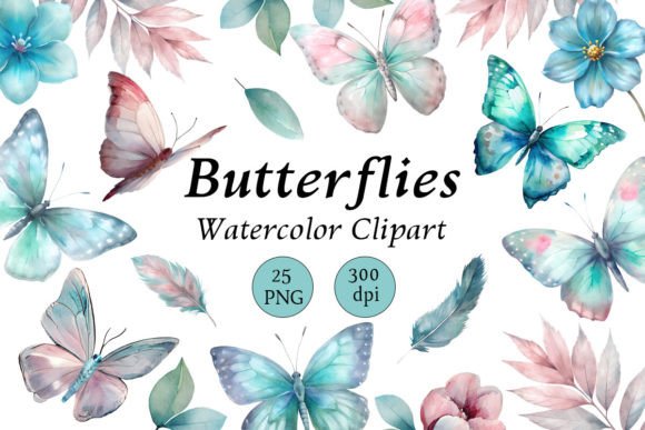 Download Watercolor Butterflies Clipart, PNG - Png Collection