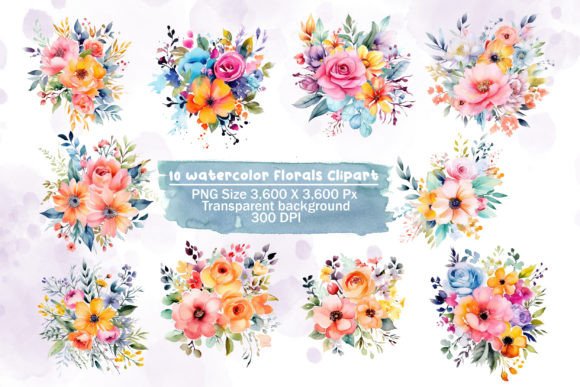 Download Watercolor Florals Bouquet Clipart Png - Png Collection