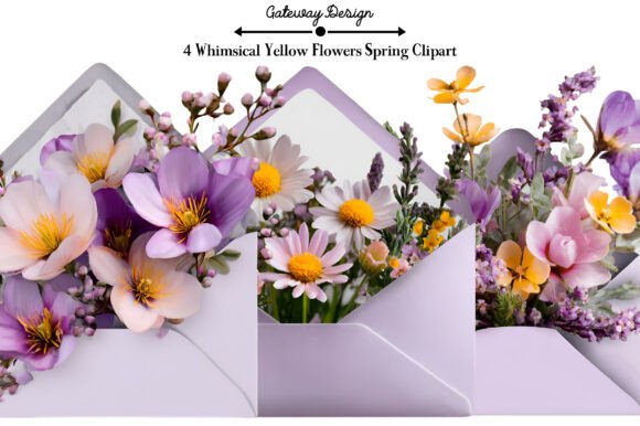 Download Whimsical Yellow Flowers Spring Clipart - Yellow flowers Collection