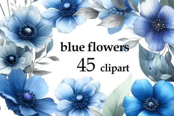 Download Watercolor Blue Flowers PNG Clipart - Png Collection