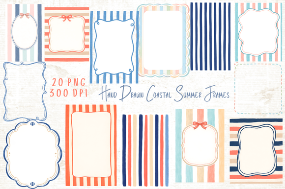 Download Hand Drawn Coastal Summer Frames PNG - Png Collection