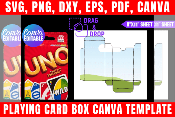 Download Playing Card Box Editable Canva Template - Template Collection