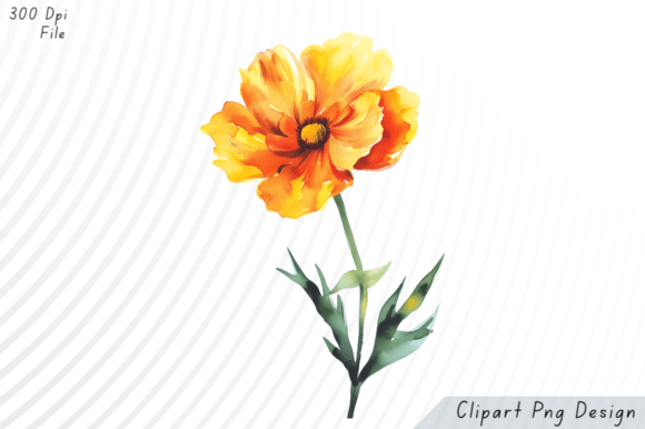 Download Watercolor Orange Yellow Flower PNG Clip - Png Collection