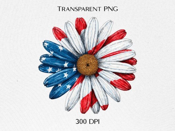 Download Patriotic Daisy PNG - Png Collection