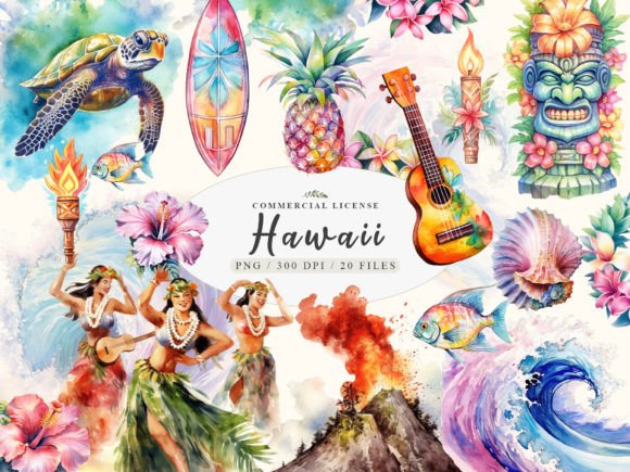 Download Hawaii Watercolor Tiki Art, Tropical Png - Png Collection