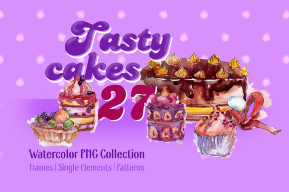 Download Tasty Cakes Violet Watercolor Png - Png Collection