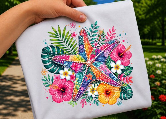 Download Tropical Summer Floral Starfish PNG - Png Collection