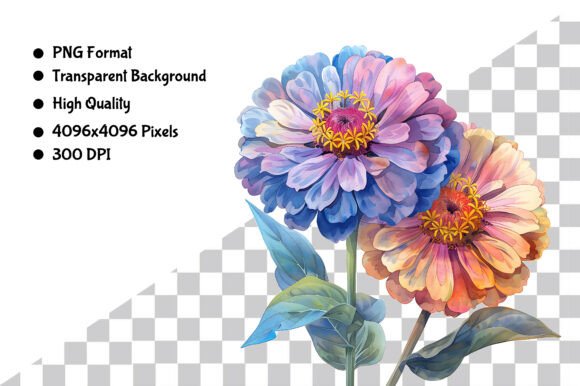 Download Watercolor Zinnia Flower PNG - Png Collection