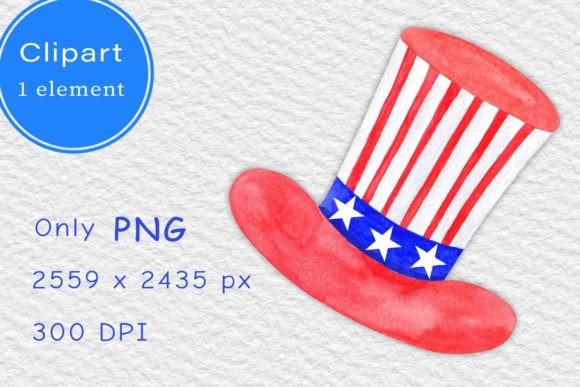 Download Watercolor American Hat. Clipart PNG - Png Collection