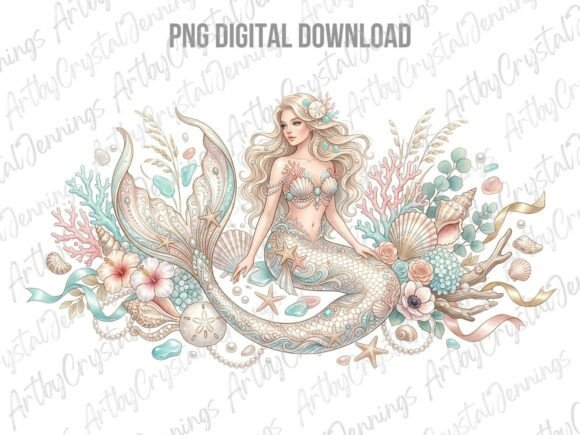 Download Fantasy Boho Mermaid Floral PNG - Png Collection