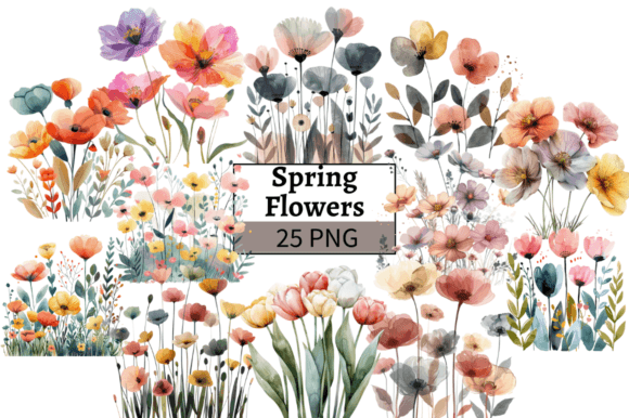 Download Watercolor Spring Flowers PNG Clipart - Png Collection