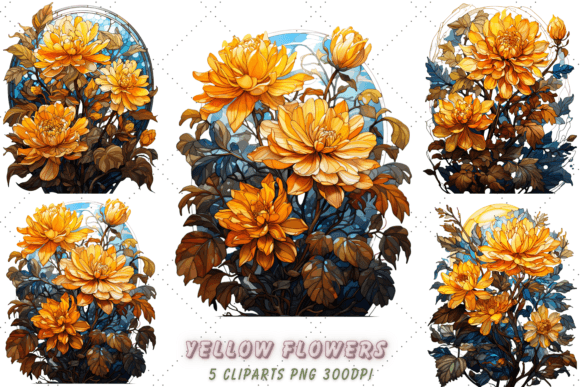 Download Yellow Flowers Sublimation Clipart - Yellow flowers Collection