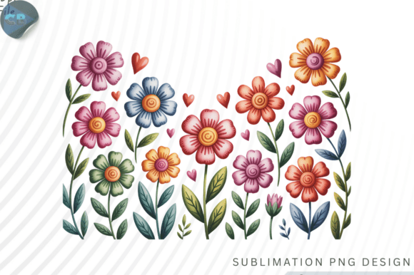 Download Whimsical Watercolor Flowers PNG Design - Png Collection