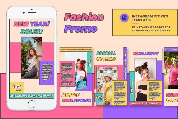 Download Colorful Fashion Promotions Insta Story - Premium Bundle
