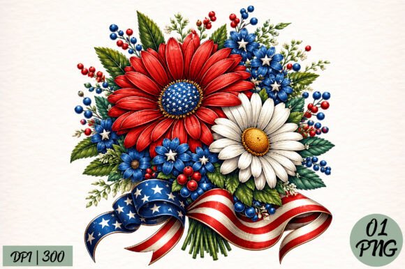 Download Patriotic Daisy PNG, Patriotic Flowers - Png Collection