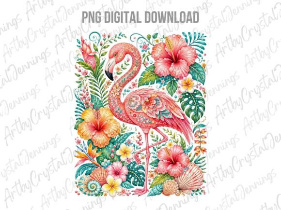 Download Tropical Flamingo Summer Floral PNG - Png Collection