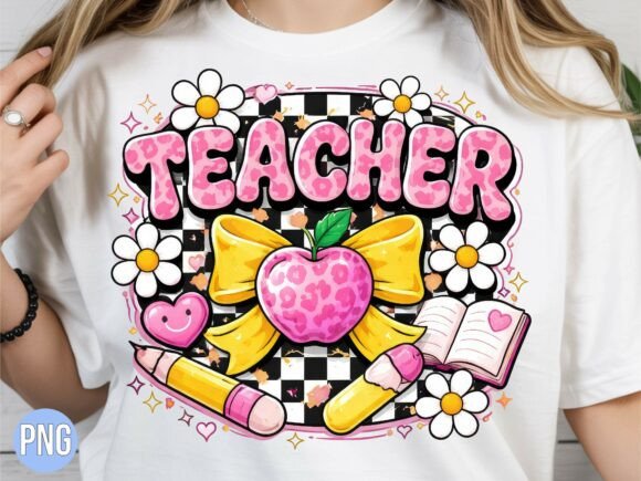 Download Leopard Retro Teacher Apple Daisy PNG - Png Collection