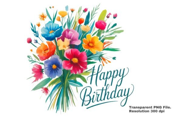Download Vibrant Watercolor Flower Bouquet PNG - Png Collection