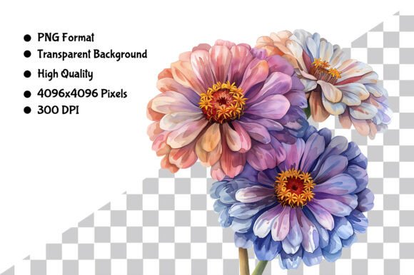 Download Watercolor Zinnia Flower PNG Clipart - Png Collection
