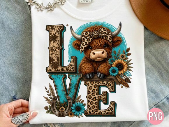 Download Western Highland Cow Love Sunflower PNG - Png Collection