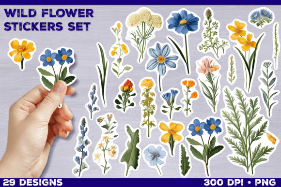 Download Wildflower Stickers. Floral Stickers PNG - Png Collection