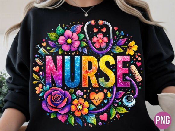 Download Floral Watercolor Nurse Heart PNG Tshirt - Png Collection