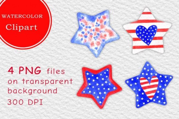 Download Watercolor American Stars. PNG Clipart - Png Collection