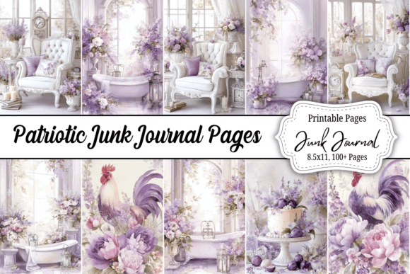 Download 100 Purple Floral Junk Journal PNG - Png Collection