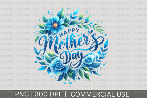 Download Happy Mother's Day Blue Flowers PNG - Png Collection