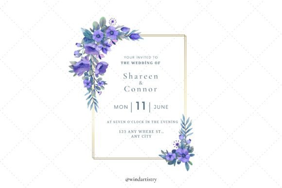 Download Watercolor Purple Floral Frame Png - Png Collection