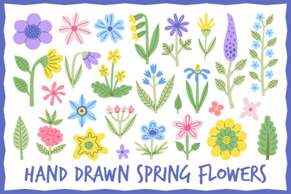Download Hand Drawn Spring Flowers PNG Clipart - Png Collection