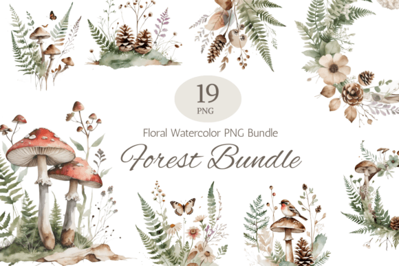 Download Forest Watercolor Clipart Bundle PNG - Png Collection