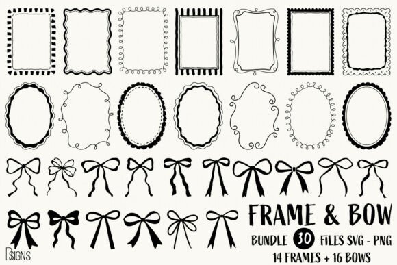 Download Hand-Drawn Frames &amp; Bows Bundle SVG PNG - Png Collection