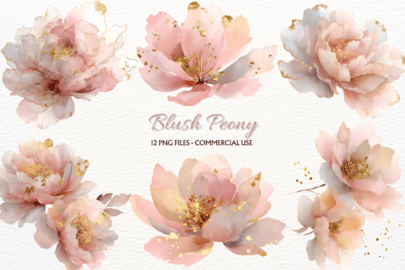 Download Blush Peony Clipart Spring Flowers PNG - Png Collection