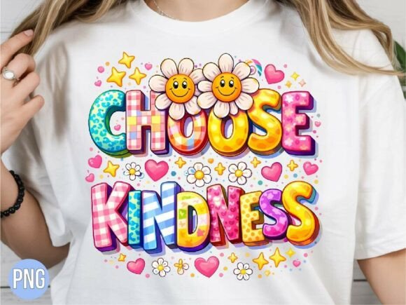 Download Choose Kindness Floral Daisy PNG T-shirt - Png Collection