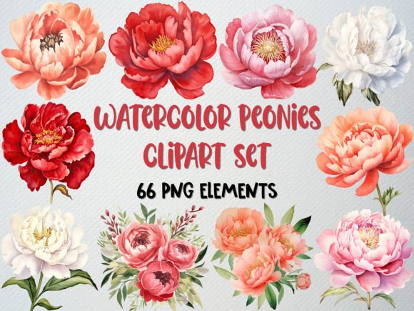 Download Watercolor Peonies Clipart, Floral Png - Png Collection