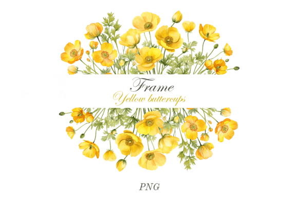 Download Watercolor Yellow Flowers Frame - Yellow flowers Collection