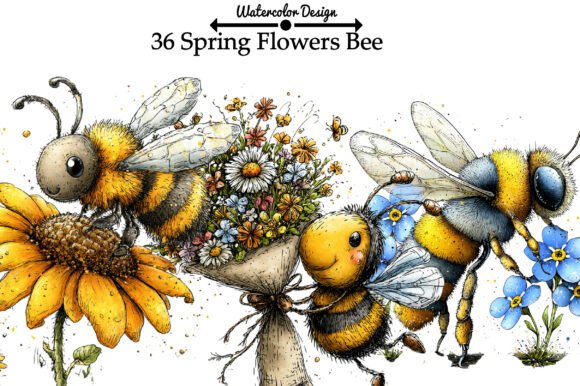 Download Spring Flowers Bee PNG Clipart - Png Collection