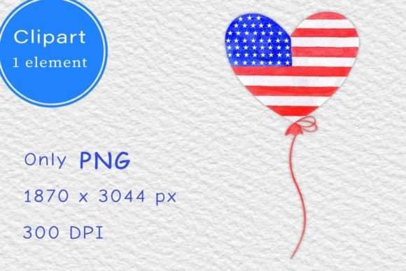 Download Watercolor American Balloon. PNG Clipart - Png Collection